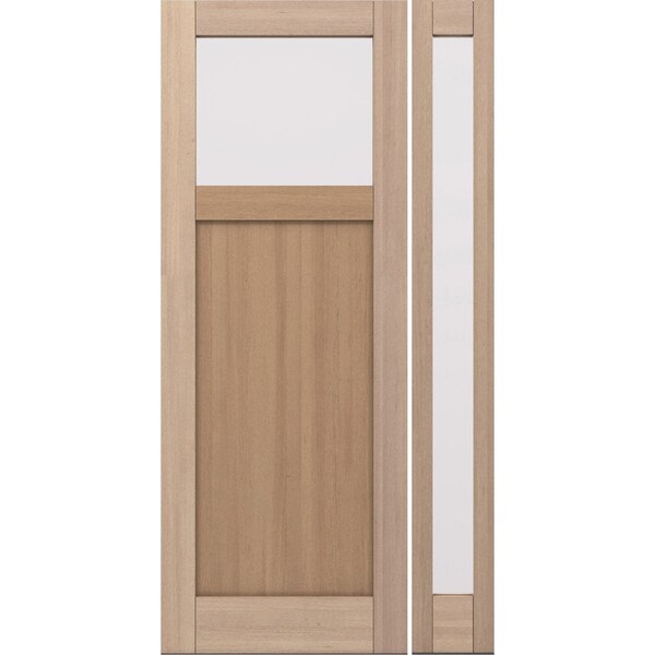 Doornmore CRF-P1G1, 51.5" x 98" ( 36" Door + 12" Side) Left Hand, Mahogany Top View Exterior Door CRF-P1G1-SW-3696-G101-SL_1-1_LI - main