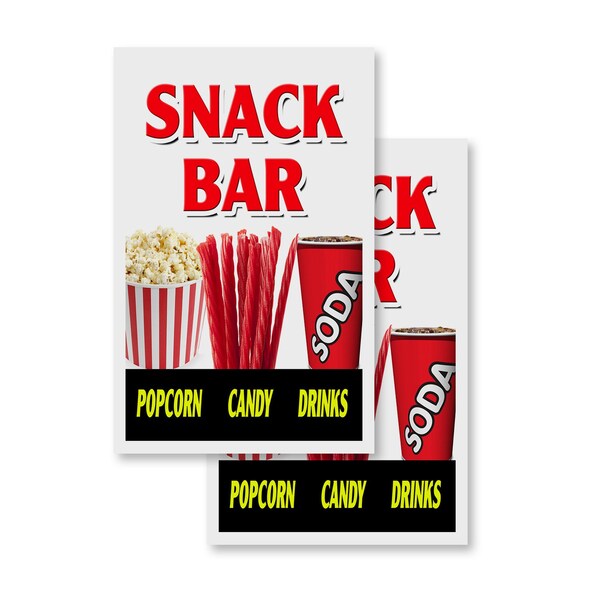 Signmission Snack Bar, Vinyl Decals Only 24 Inch x 36 Inch, Vinyl Decal, 2PK DSB-2436-2PACK-Snack Bar - main