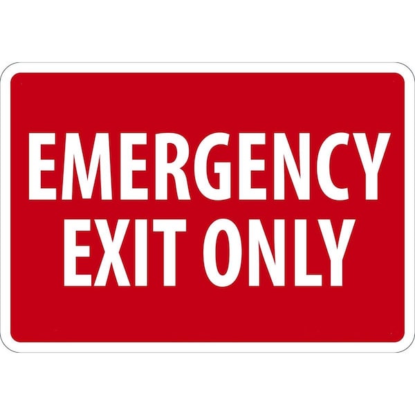 Accuform Exit Sign, Vinyl, 10 in W, 7 in H, Emergency Exit Only, Red MEXT586VS - main