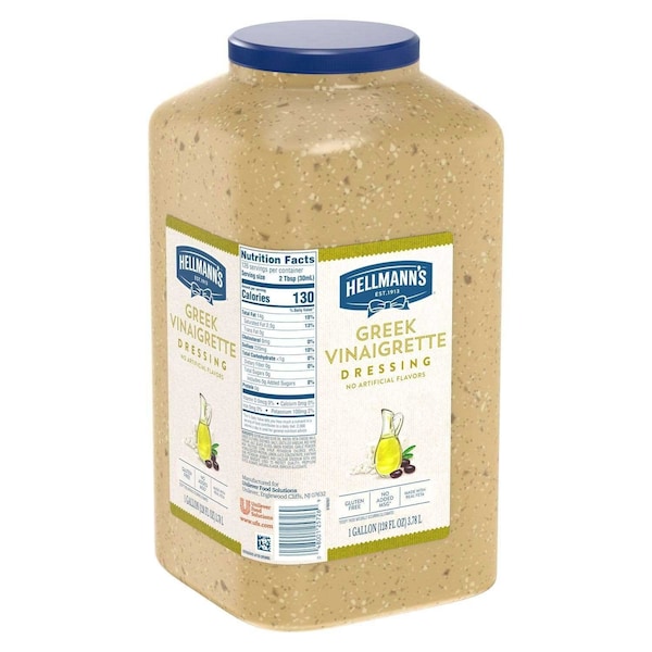 Hellmanns Greek Vinaigrette Salad Dressing Jug, 1 Gallon 84139793 - main