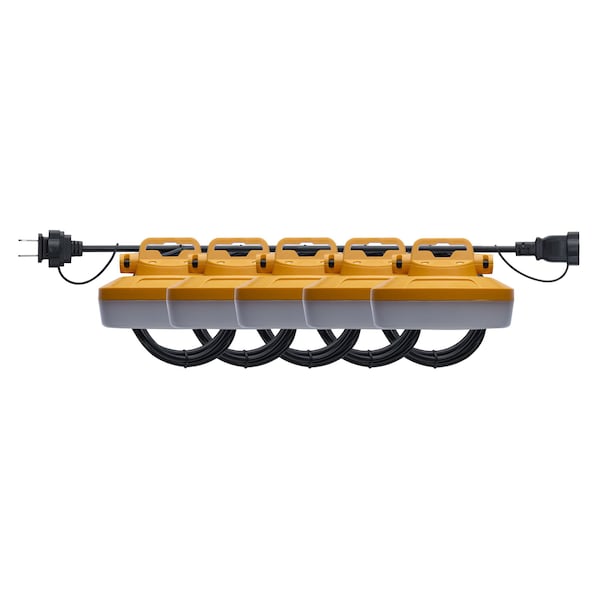 Satco 60W LED High-Lumen String Light, 5 Interconnected Lamps, 5000K, 50 Foot Integrated Cord, 120 Volt S13168 - main