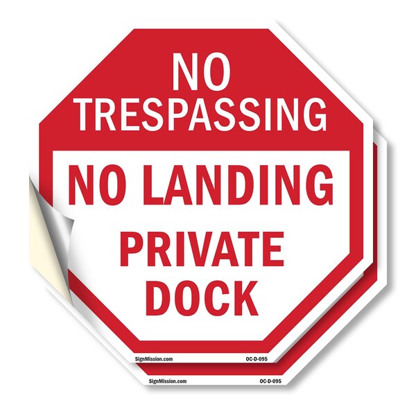 Signmission No Trespassing No Landing Private D, 4 inch X 4 inch, Vinyl Decal, 2PK OC-D-2PACK-4-95 - main