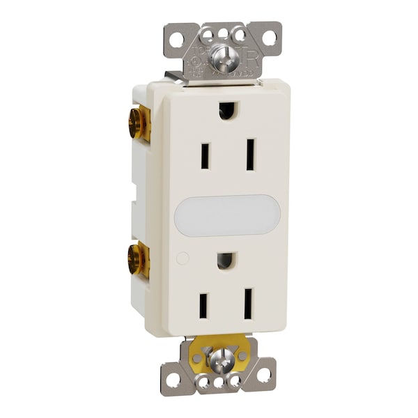 Square D Straight Blade Receptacle, 15 A, 125V AC, 2 Pole, Flush Mount, Self-Grounded SQR57101LA - main