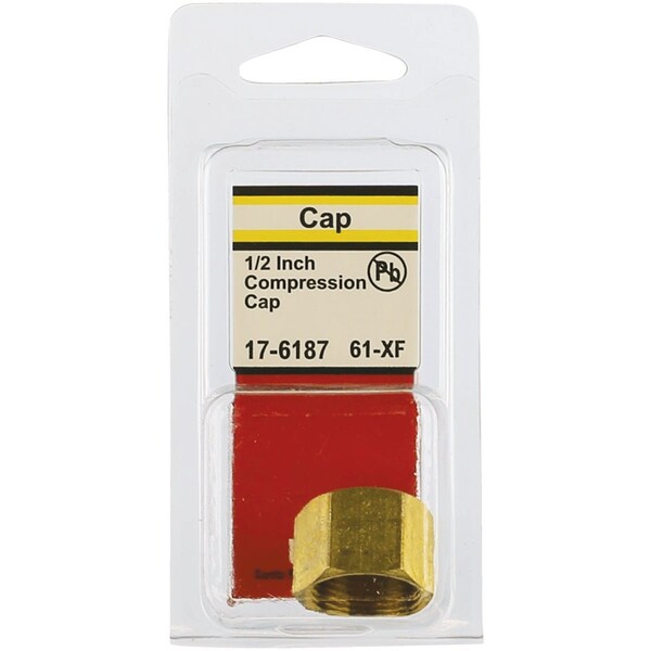Westlake Pipe & Fittings 1/2'' Brass Compression Cap 17-6187 - main