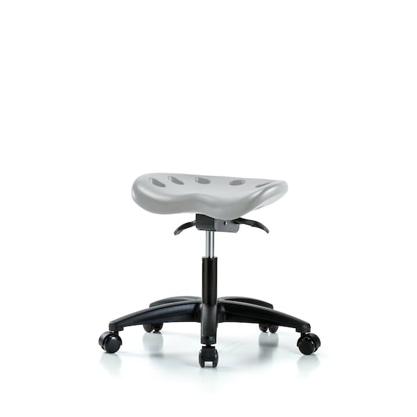 Blue Ridge Ergonomics Polyurethane Tractor Sit-Stand Stool - Desk Height with Casters in Gray Polyurethane PTDHSO-RG-RC-GRY - main