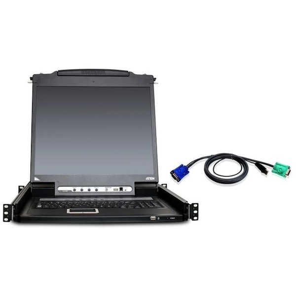 Aten CL5708MUKIT 17" Rackmount LCD with KVM Switch-TAA Compliant - 8 Computer(s) - 17" CL5708MUKIT - main