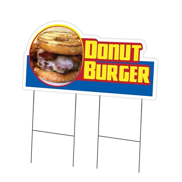 Signmission Donut Burger Die Cut Yard Sign & Stake outdoor plastic coroplast window, C-DC-2436-Donut Burger19 C-DC-2436-Donut Burger19 - main