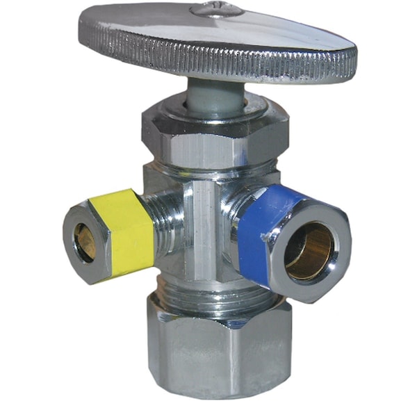 Westlake Pipe & Fittings 5/8'' C Inletx3/8'' C Outletx1/4'' C Outlet Multi Turn Style Angle Valve 6/1/7353 - main