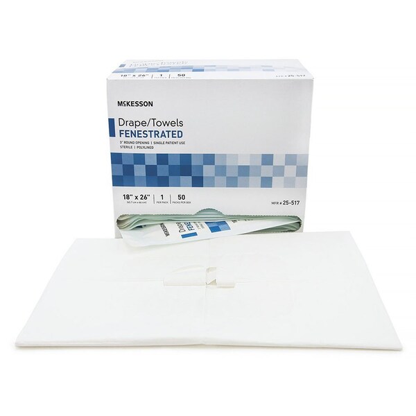 Mckesson Sterile Poly Lined Towel Drape, 18 x 26 Inch, Sterile, 300PK 25-517 - main