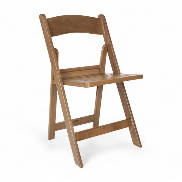 Flash Furniture HERCULES Chestnut Indoor/Outdoor Lightweight Wood Look Resin Folding Event Chair with Slatted Seat LE-L-1-CHSNT-SLAT-GG - main