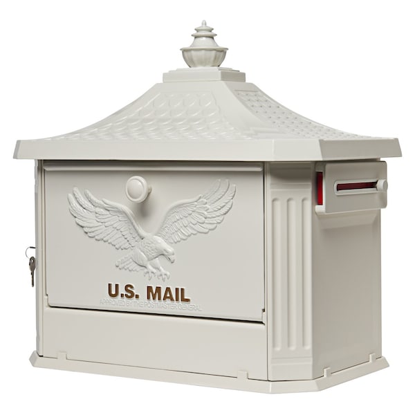Architectural Mailboxes Hamilton Premium Post-Mount Security Mailbox, White HM200WAM - main