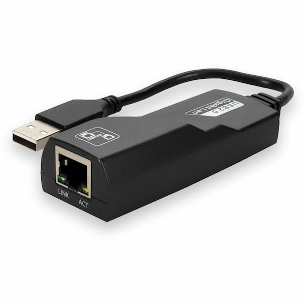 Add-On AddOn 5-Pack of USB A 2.0 Male to RJ-45 Female Gray & Black Adapters USB2NIC-5PK - main