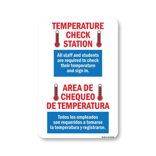 Signmission Public Safety Sign, Temperature Check Station Spanish, 10in X 7in Decal, OS-NS-D-710-25433 OS-NS-D-710-25433 - main