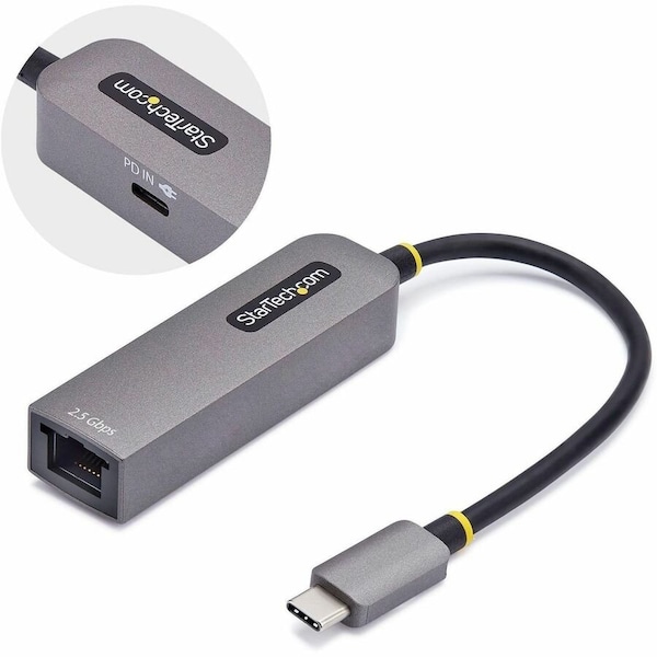 Startech.Com 2.5GBE USB-C TO ETHERNET ADAPTER, 100W PD PASS-THROUGH, NBASE-T NIC, USB 3.0 TYP 2GPD3-USB-C-ETHERNET - main
