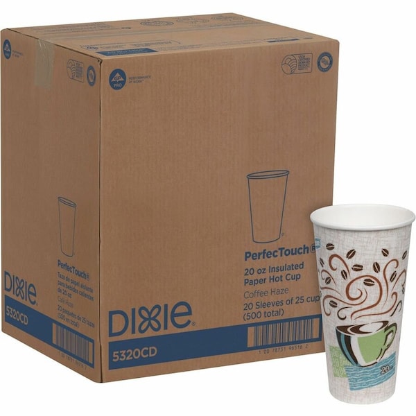 Dixie PerfecTouch Paper Hot Cups, 20 oz, Coffee Haze Design, 500PK 5320CD - main