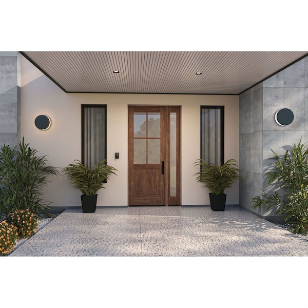 Doornmore G5004, 51.5" x 98" ( 36" Door + 12" Side) Left Hand, Mahogany SDL 4 Lite, 1/2 Lite Exterior Door G5004-SW-3696-G101-SL_1-1_LI - main