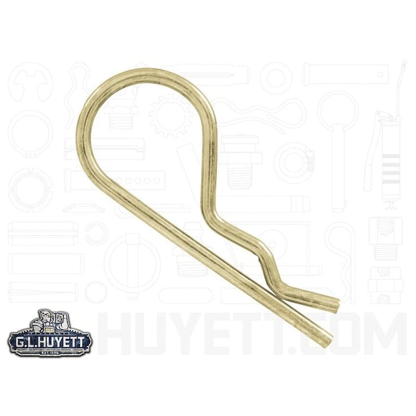 Huyett Bridge Pin, Zinc Yellow Spring Steel, 0.094 in Wire Dia x 2.000 in L x Fits 1/4 in to 1/2 in Shaft BPY-228 - main
