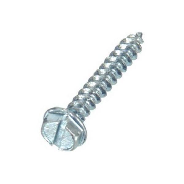 Hillman Sheet Metal Screw, #8 x 1/2 in, Zinc Plated Steel Hex Head Slotted Drive 70274 - main