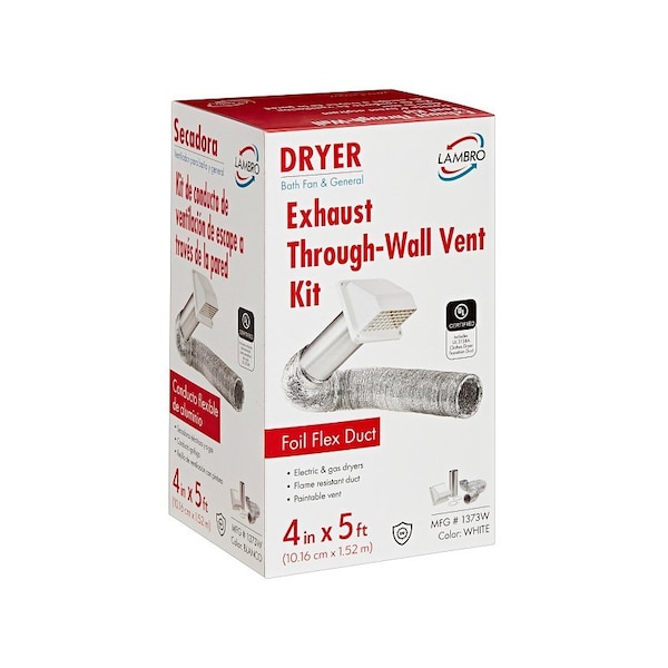 Lambro Vent Kit Dryer Alum 4Inx5Ft Wh 1373W - main