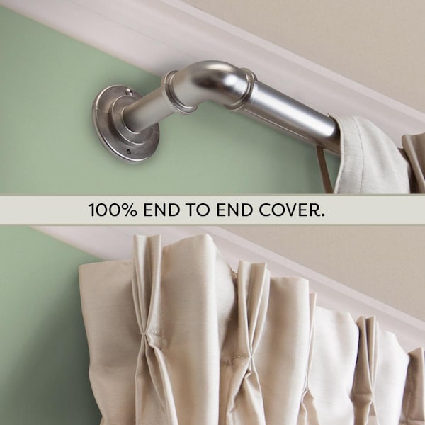 Kd 1 in. Pipe Blackout Curtain Rod with 28 to 48 in. Extension, Satin Nickel KD3721157 - main