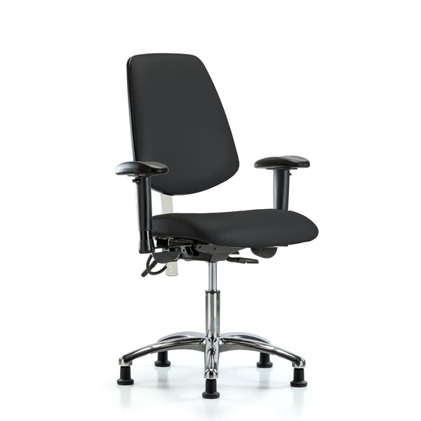 Blue Ridge Ergonomics Vin Desk Chair, Med, Bk, Blk, CL100/ESD, Adjustable Arms, 18" to 23" Height, Black BR-NECR-VDHCH-MB-CR-T1-A1-EG-ESDBLK - main