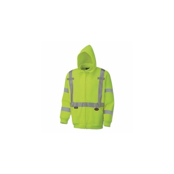 Pioneer 6924AU/6925AU Hi-Viz Safety Polyester Fleece Hoodie, Zipper Front, 2X-Large, Yellow/Green 852-V1060461U-2XL - main