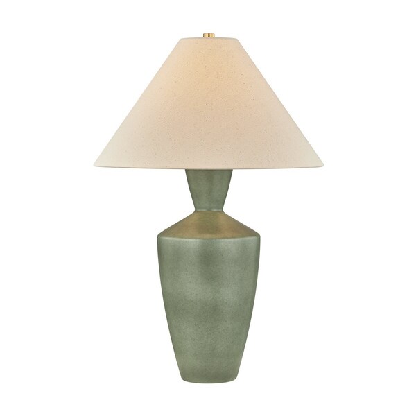 Mitzi 1 Light Cailyn Table Lamp Aged Brass/Ceramic Frost Crackle HL1157201-AGB/CFK - main