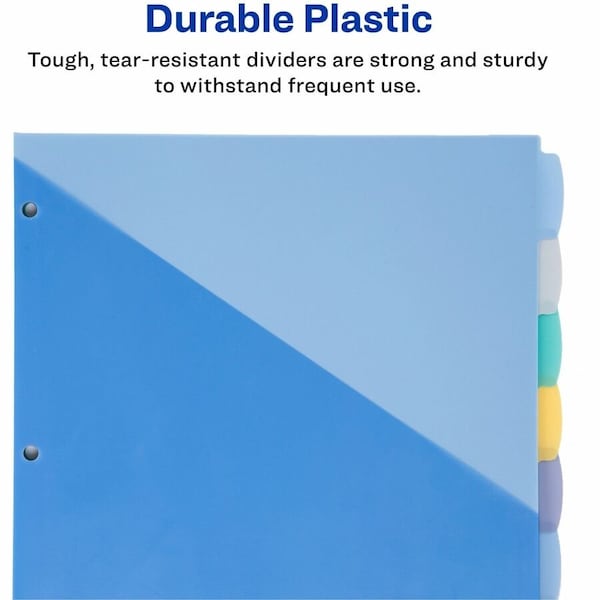 Avery Dennison Write & Erase Pocket Dividers, 8 Tabs, Assorted Colors 16177 - main