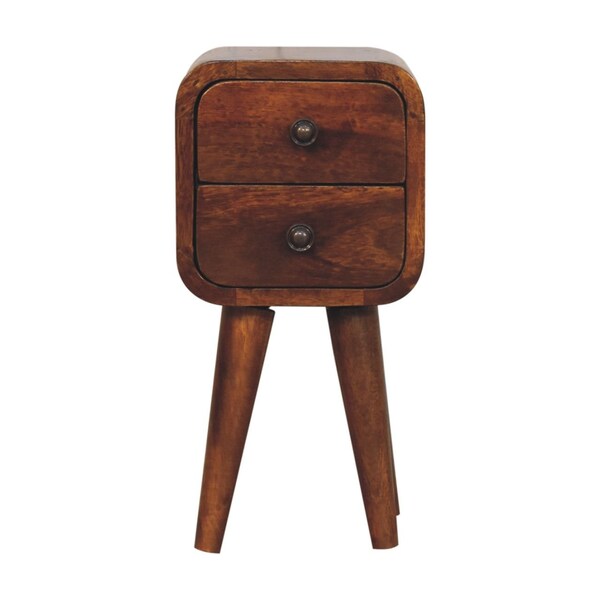 Homeroots 16" Brown Solid Wood Square Two Drawer Nightstand 651620 - main