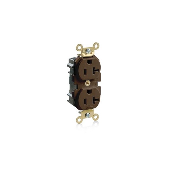 Leviton Lev-Lok Industrial Grade Duplex Receptacle, 20 Amp, 125 Volt M5362 - main