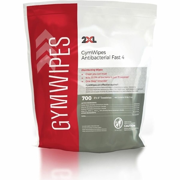 2Xl Antibacterial Gym Wipes Refill, 6 X 8, 4PK L101 - main