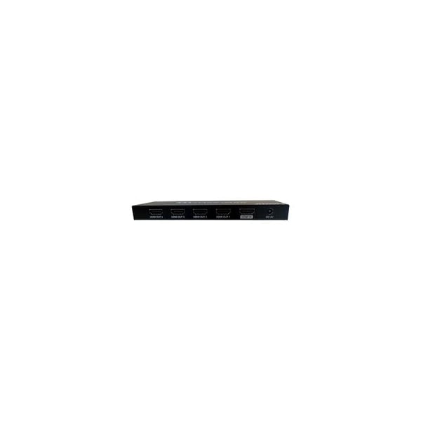 Cable Wholesale 4 way HDMI Amplified Splitter, HDMI High Speed with Ethernet, 4K at 60Hz, HDMI v2.0, HDCP2.2, 41V3-03040 - main