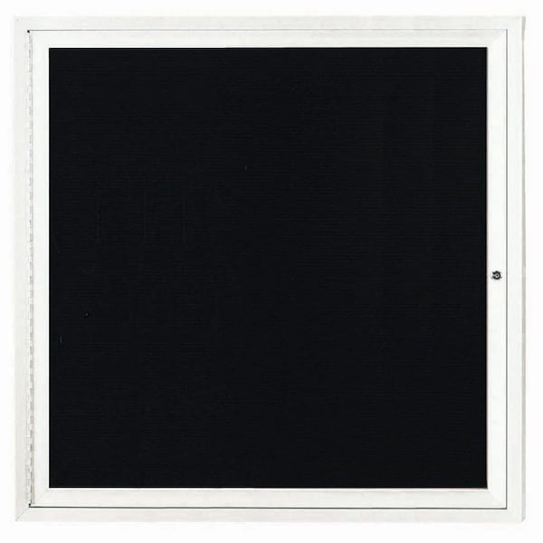 Aarco Outdoor Enclosed Directory w/ Al Frame, Powder Coated White, Letter Panel is Black Vinyl, 36''Hx36''W OADC3636W - main