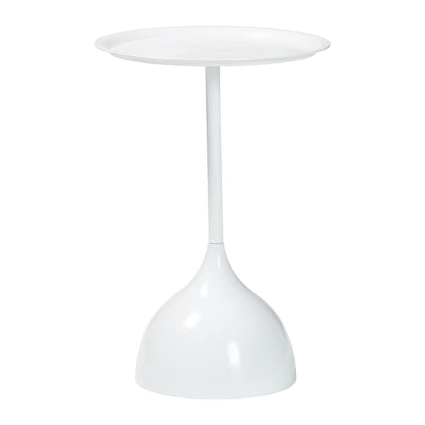 Baxton Studio Webb Metal Pedestal Accent Table, White 259-14292-ZORO - main