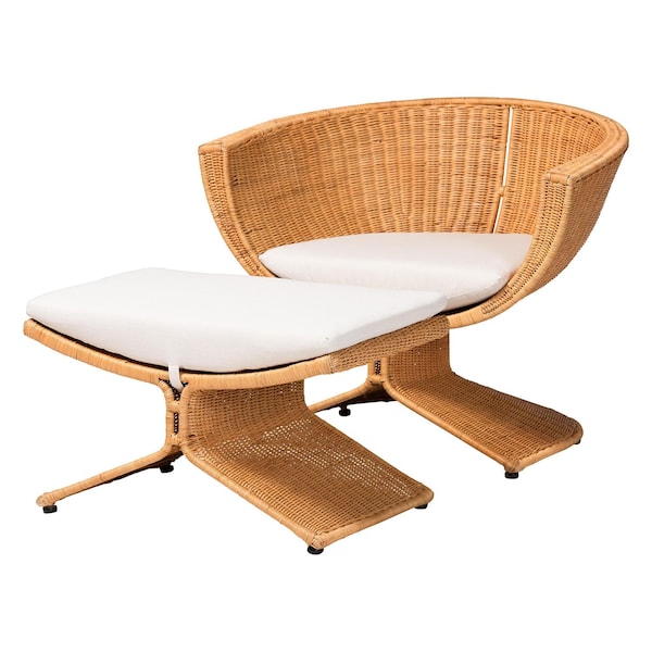 Bali & Pari Reya Natural Rattan Chair and Ottoman Set 263-14321-14322-ZORO - main