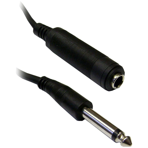 Cable Wholesale 0.25 in. Mono Extension Cable, 0.25 in. Male to 0.25 in. Female - 6 ft. 10A1-61206 - main
