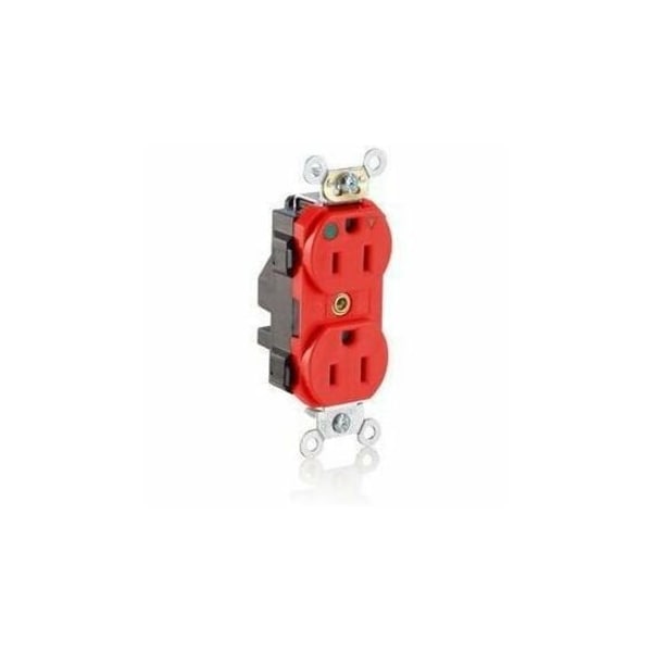 Leviton Straight Blade Receptacle, 5-15R, 15 A, 125V AC, Surface Mount, Isolated Ground M8200-IGR - main