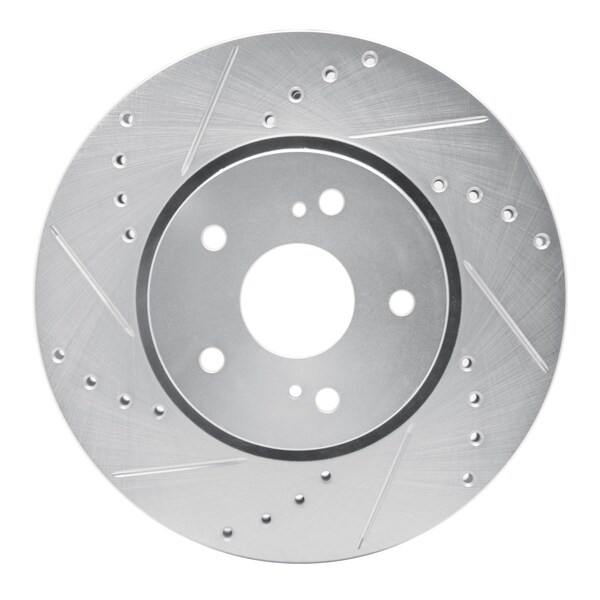 Dynamic Friction Co DFC Brake Rotor - Drilled and Slotted - Silver 631-01007L - main