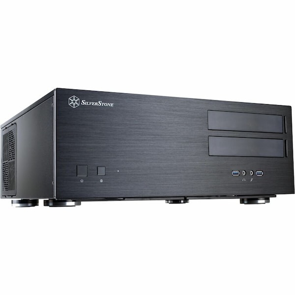 Silverstone Grandia Series GD08B No Power Supply ATX HTPC Case - Black GD08B - main
