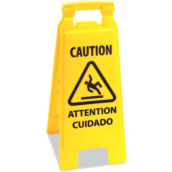 Boardwalk Caution Safety Sign For Wet Floors, 2-Sided, Plastic, 10x2x26, Yellow 3485217 - main