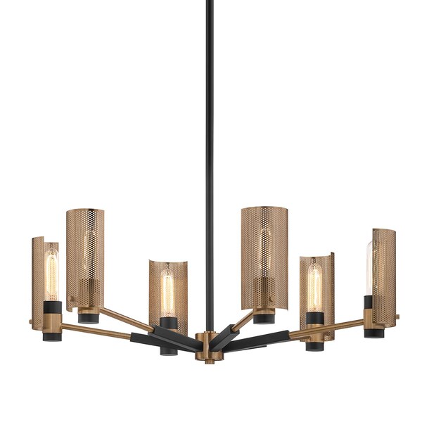 Troy Lighting Pilsen 6 Light Chandelier 30 In. Soft Off Black F6876-SFB/PBR - main