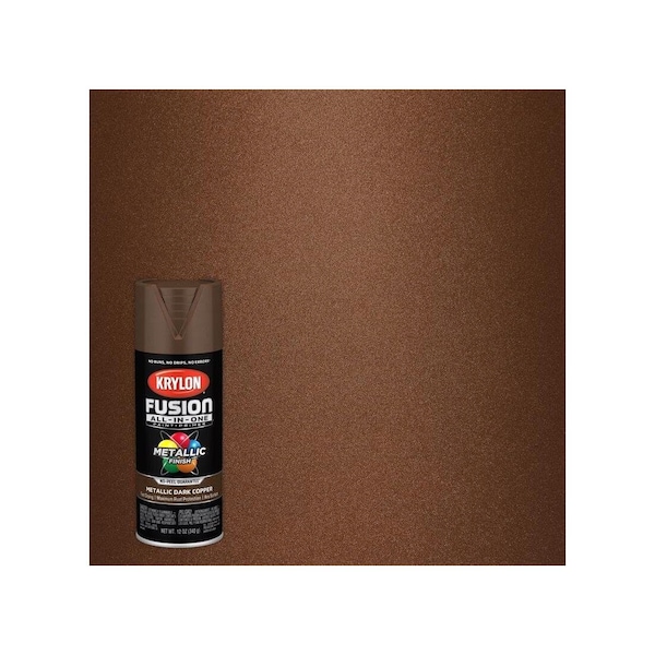 Krylon Paint+Primer Spray Paint Fusion All-In-One Metallic Dark Copper 12 oz Dark Copper K02767007 - main