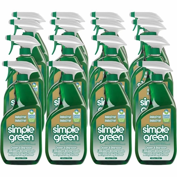 Simple Green Industrial Cleaner and Degreaser, Concentrated, 24 oz Spray Bottle, 12PK 2710001213012 - main