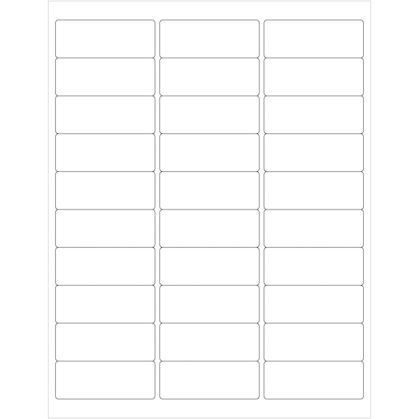 Tape Logic 2 5/8 x 1in EZ Peel White Rectangle Laser Labels, 3000PK LLEP204 - main