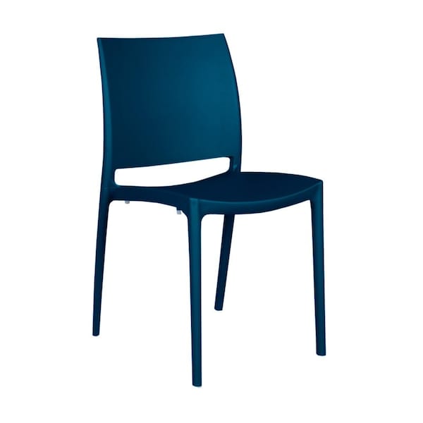 Niche Terrace Plastic Indoor/Outdoor Stacking Chair, for Patio, Cafe, Dining, Coastal Navy, 12PK 4100NV12PK - main