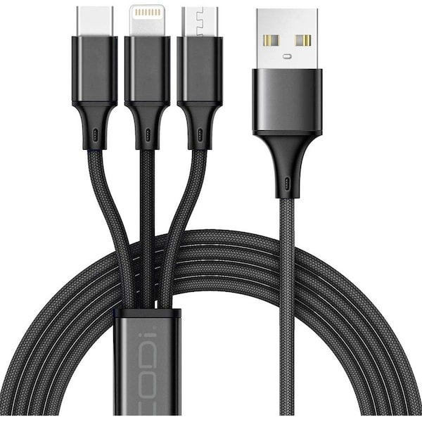 Codi 4ft 3-in-1 Multi-Charging Cable A01068 - main