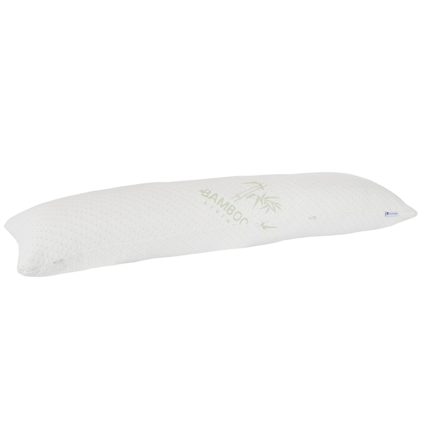 Lavish Home Charcoal Infused Memory Foam Body Pillow with Bamboo Cover Moisture Wicking Pillow, White 82-TEX1004 - main