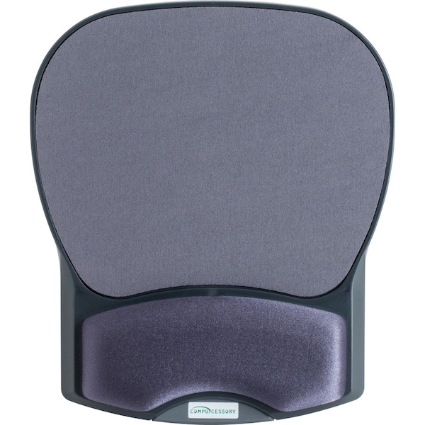 Compucessory Mouse Pad, w/ Gel Wrist Rest, 8-7/10"x10-1/5"x1-1/5" , Charcoal 55302 - main