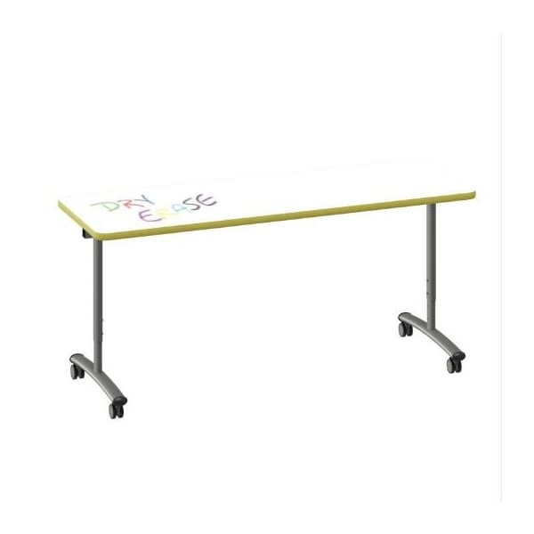 Correll Rectangle Premium Sit To Stand Dry Erase Flip Top Table, 72 in W, 28 in to 38 in H FTS2472DE-80-14-38 - main