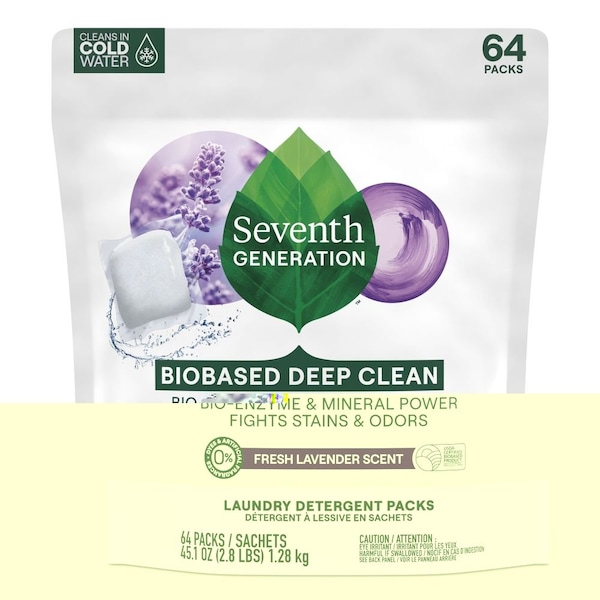 Seventh Generation Lavender Laundry Detergent Packs, 64 count, 6PK 64397836 - main
